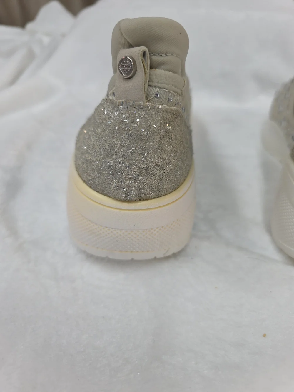 ANTONIO MELANI Crystal-Embellished Slip-On Sneakers - Beige